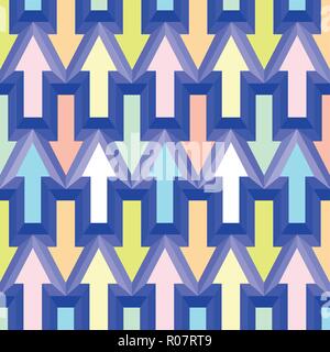 Geometric abstract seamless pattern background, geometric background, arrows pattern, chevron pattern Stock Vector