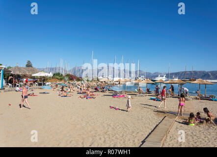 Ammos Beach, Agios Nikolaos, Lasithi Region, Crete (Kriti), Greece Stock Photo