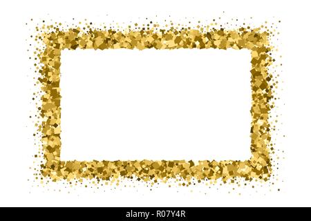 Download Gold Glitter Frame Isolated On Black Background. Abstract ...