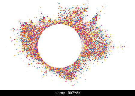Colored frame isolated on white background. Colorful explosion of  confetti.  Flat design element. Vector illustration,eps 10. Stock Vector