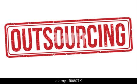 Outsourcing sign or stamp on white background, vector illustration Stock Vector