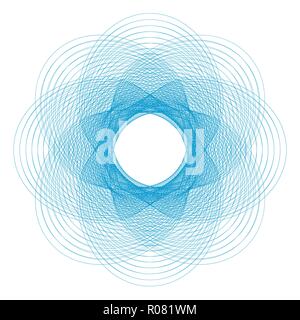 Spirograph for safety protective layer on the diplomas, certificates or bills - vector illustration, digital watermark. Stock Vector
