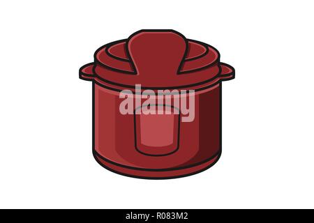 Rice Cooker Logo Designs Inspiration, Vector Illustration Stock Vector