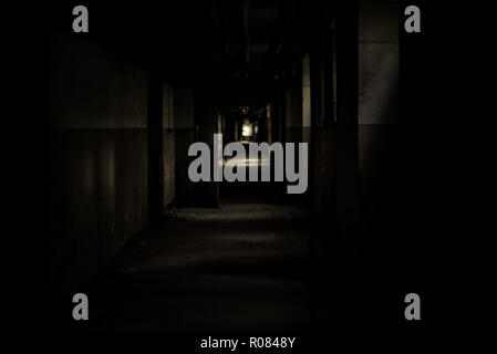 scary tunnel in a abandoned building Stock Photo