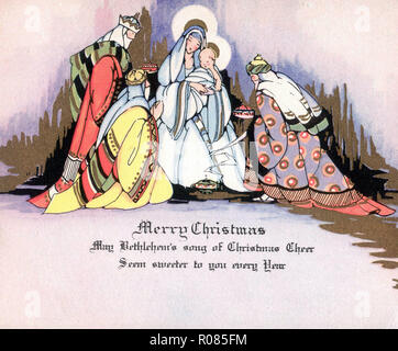 classic dickensian victorian christmas card design with text and image Stock Photo