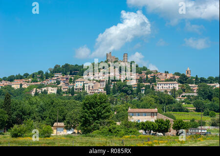Stadtansicht, Grimaud-Village, Var, Provence-Alpes-Cote d Azur, Frankreich, Europa Stock Photo