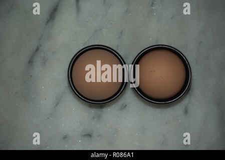 Two eggs in egg cups Stock Photo