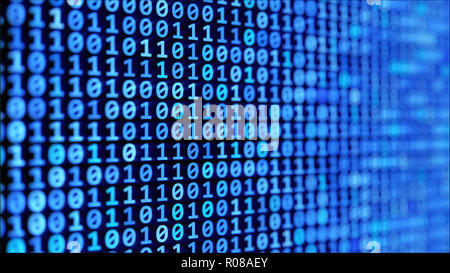binary code stream, abstract background Stock Photo