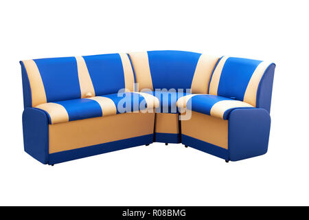 angular leather sofa isolated on a white Stock Photo