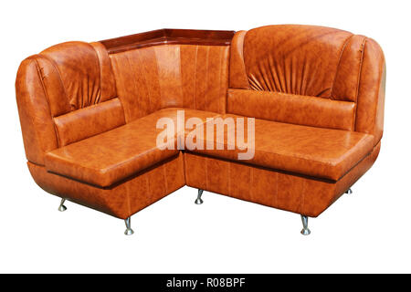 angular leather sofa isolated on a white Stock Photo