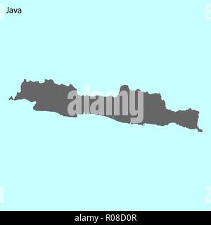 High Quality map of Java is a island of Indonesia, with borders of the ...