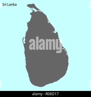 High quality map of Sri Lanka is the island Stock Vector