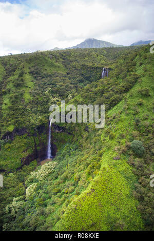 Waterfall in Kauai, Hawaii Stock Photo