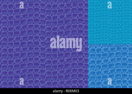 Vector Fashion texture blue purple trandy Leather background. Set seamless pattern. Merry Christmas and New Year luxurious holiday design card. Stock Vector