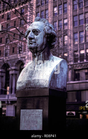 NOT 987351 GOETHE BUST BRYANT PARK NEW YORK CITY Johann Wolfgang von Goethe Stock Photo