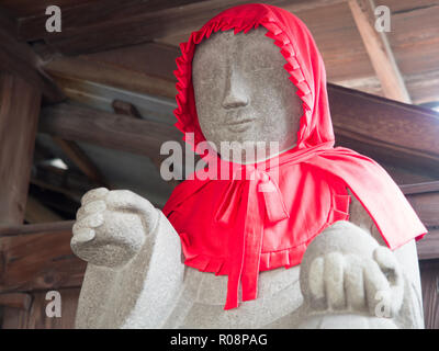 Jizo Bosatsu statue, at roadside shrine, Itano, Tokushima, Shikoku, Japan Stock Photo