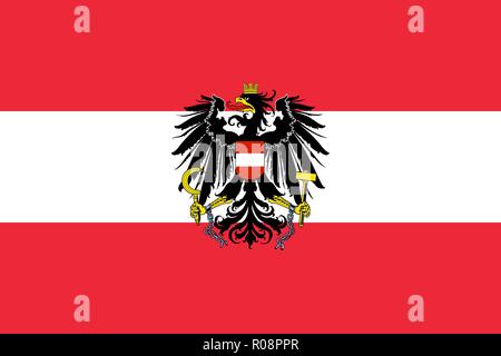 Austria official national flag and coat of arms, vector illustration ...