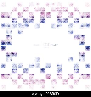 Geometric technological digital colorful reflected square abstract background vector design Stock Vector