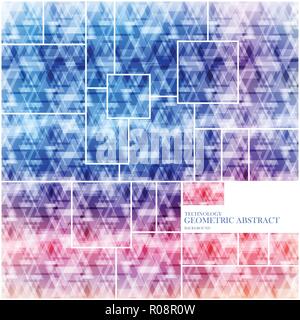 Geometric technological square abstract background vector design Stock Vector