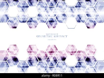 Geometric technological various hexagon abstract background vector design Stock Vector