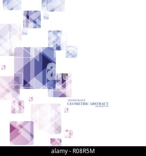 Geometric technological gem square abstract background vector design Stock Vector