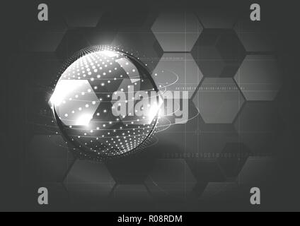 Technological global communication  modern hexagon abstract background vector design Stock Vector