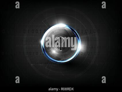 Technological global communication key lock modern sphere abstract background vector design Stock Vector