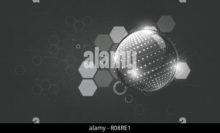 Technological global communication modern cybersystem abstract background vector design Stock Vector