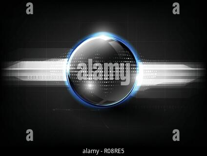 Technological global communication signal modern sphere abstract background vector design Stock Vector