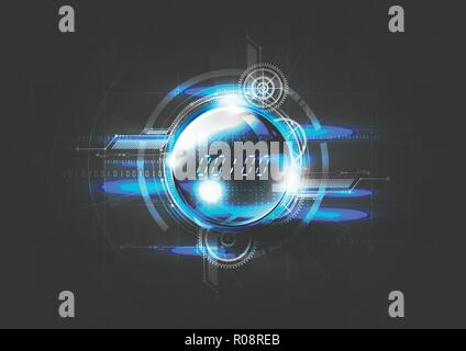 Technological global communication time modern abstract background vector design Stock Vector