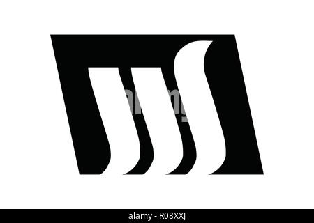 Negative space Letter W M logo design inspiration Stock Vector
