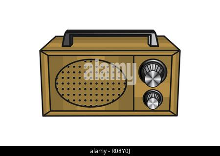 old radio logo design inspiration Stock Vector