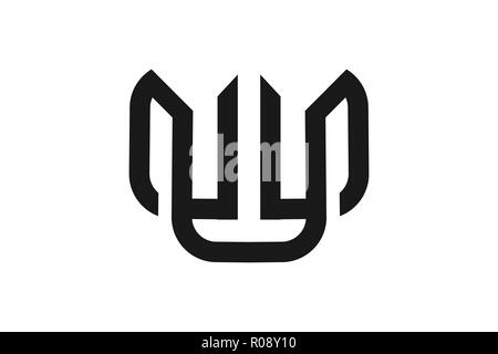 initial letter W mono line logo design inspiration Stock Vector