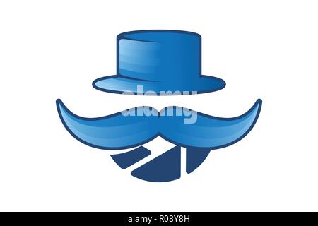 Hat and mustache Photography man logo icon design inspiration Stock Vector