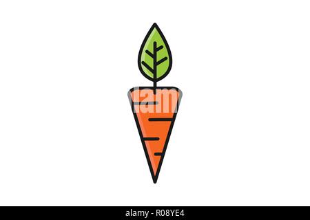 carrot, agriculture flat logo design inspiration Isolated On white Backgrounds Stock Vector