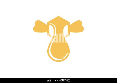Box Bee Honey flying logo Designs Inspiration Isolated on White Background Stock Vector