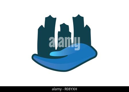 City Building care Logo Designs Inspiration Isolated on White Background Stock Vector