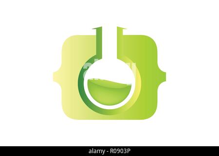 code lab, glass tube logo Designs Inspiration Isolated on White Background Stock Vector