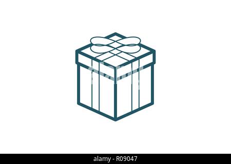 Box Mono line Logo design inspiration Isolated On white Backgrounds Stock Vector