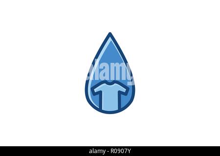water drop and t shirt, laundry logo Designs Inspiration Isolated on White Background Stock Vector