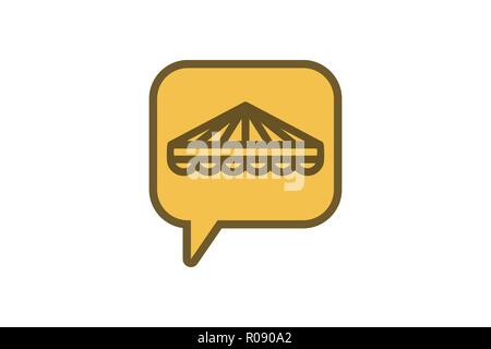 Tent and chat Logo design inspiration Isolated On white Backgrounds Stock Vector