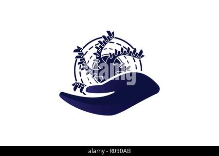 hand care turbine logo Designs Inspiration Isolated on White Background Stock Vector