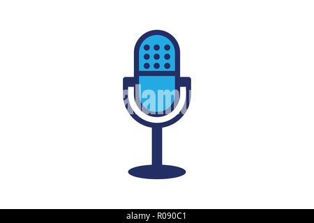 microphone, concert logo Designs Inspiration Isolated on White Background Stock Vector