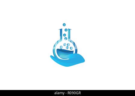 lab care logo Designs Inspiration Isolated on White Background Stock Vector