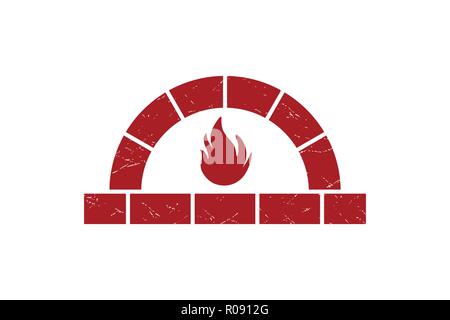 Firewood oven logo Designs Inspiration Isolated on White Background Stock Vector