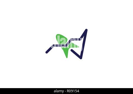 rocket, diagram management sales logo Designs Inspiration Isolated on White Background Stock Vector