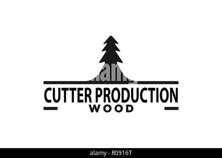 fir tree, cutter logo Designs Inspiration Isolated on White Background Stock Vector