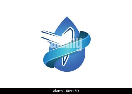 oil drop, mine tool, mining logo Designs Inspiration Isolated on White Background Stock Vector