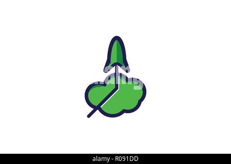 rocket cloud logo Designs Inspiration Isolated on White Background Stock Vector