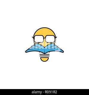 Bulb, Geek, book logo designs Stock Vector